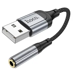 Перехідник Hoco LS36 Fresh USB to 3,5 AUX Black - мініатюра 2