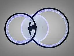 Стельова LED-люстра Diasha 8180/2BK 3color з пультом і димером, чорна, 55 W, 3025 lm, круглі акрилові LED-кільця 53×33 см - мініатюра 3