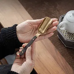 Мідна ложка для чаю 16см х 3см, ебенове дерево - мініатюра 4