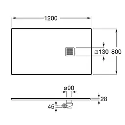 Душовий піддон Roca Terran 120x80 AP014B032001300 Сірий - мініатюра 2