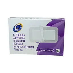 Пов'язка на нетканій основі Arsa стерильна пластирна ПіннаПед 25 шт. 9х15 см 