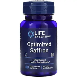 Екстракт шафрану Life Extension Optimized Saffron, 60 вегакапсул для підтримки настрою та апетиту