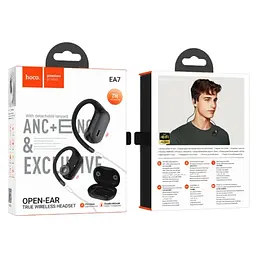 Навушники Bluetooth Hoco EA7 Suerte ANC+ENC open true wireless BT headset Black - мініатюра 2