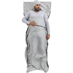 Вкладиш в спальник Sea To Summit Silk Blend Sleeping Bag Liner Rectangular w/ Pillow Sleeve Grey - мініатюра 2