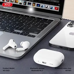 Навушники бездротові XO EV53 V Full-Featuчервоний ANC Noise Canceling Headphones with Buzzer білі - мініатюра 4