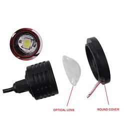 Протитуманні LED Фари круглі Лінза з ДХО D76 мм 12V 10W 7000K-COB Білий Світло 2 шт. (AG-2510 W) - мініатюра 9