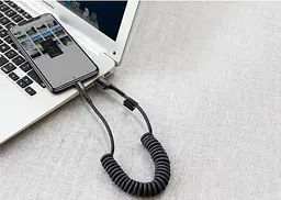 Кабель Baseus Fish Eye Spring Cable USB to Lightning 2A 1m CALSR-01 Black - мініатюра 6