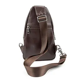 Сумка-слінг чоловіча шкіряна TDING BAG 8010C шоколад - мініатюра 5