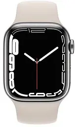 Смарт-годинник Apple Watch Series 7 GPS + Cellular 45mm Silver Stainless Steel with Starlight Sport Band [MKJD3] [62622] - мініатюра 2