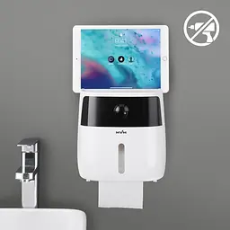Тримач для туалетного паперу МВМ My Home BP-16, клейкий, білий з чорним (BP-16 WHITE/BLACK) - мініатюра 8