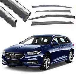 Дефлектори вікон вітровики Benke для Opel Insignia 2017- Молдинг Нержавіюча сталь 3D (BOPIS1723-W/S)