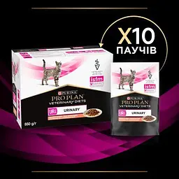 Вологий корм для кішок Purina Pro Plan Veterinary Diets UR ST/OX Urinary З лососем 10 x 85 г (8445290093851) - мініатюра 9