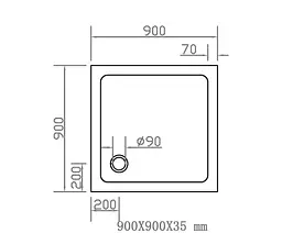 Душовий піддон Eger 90x90см SMC 599-9090S - мініатюра 5