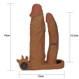 Насадка на пеніс Lovetoy Pleasure X-Tender Series, 19.8 см (коричневий) - мініатюра 4