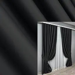 Комплект штор VR-Textil Midnight блэкаут 2 шт 150x290 см черный (1165ш)