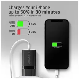 Зарядний пристрій AXAGON 1xUSB QC3.0 + 1xUSB-C PD20W black (ACU-PQ20) - мініатюра 9