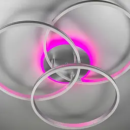 LED світильник білий на 3 кільця з RGB у сірому корпусі Ø 80 см | Line F | Арт. 55065/3 RGB Silver+CH - мініатюра 6