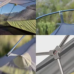 Намет Naturehike Cloud Up 3 Updated NH18T030-T надлегкий тримісний з футпринтом 20D темно-зелений - мініатюра 3
