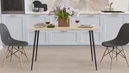Кухонний стіл Марсель 30 Ferrum-decor 75x120x70 Чорний метал ДСП Дуб Сан-Марино 32 мм (FRD-106692)