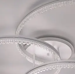 LED світильник білий на 3 кільця з хромованою смужкою d50 см | Line F | Арт. A55063/3A RGB WT+CH - мініатюра 4