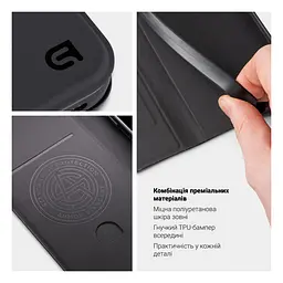 Чехол-книжка для Realme Note 70 4G, OneFold Case, черный, из экокожи (PU) и TPU, с магнитом, с подставкой и отделением для карт, трансформируется в подставку, противоударный, защита всего корпуса, ArmorStandart (ARM83918) - мініатюра 4