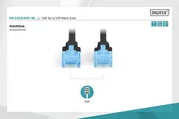 Патч-корд Assmann CAT 5е U-UTP, ПВХ AWG 26/7, довжина 0,5 м DK-1512-005/BL Black - мініатюра 2