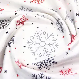 Дитяча постільна білизна фланель Cosas SNOWFLAKES CS13 110х140см (Flannel_SnowflakesGrayRedWhite_El80-38Shadow_140) - мініатюра 9