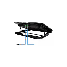 Підставка до ноутбука IceCoorel 10-17", 6*70mm 1800 RPM, 2*USB, + LCD, 365*297*30mm, Black (K8) - мініатюра 5