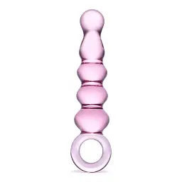 Скляне анальне намисто Glas Quintessence 19 см (рожевий)