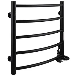 Електрична рушникосушка Unio LD ЕU 500-500-5 BLK Драбинка Дуга чорна, Чорний матовий, Праве, Електронний - мініатюра 3