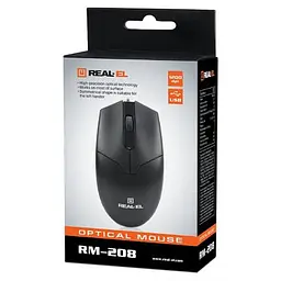 Комп'ютерна мишка Real-El RM-208 USB Black (EL123200030) - мініатюра 10