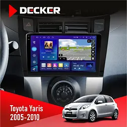 Штатна магнітола Toyota Yaris 2005-2010 Decker D9-009 4x64, DSP, 4G, 2k Decker (НФ-00008447)