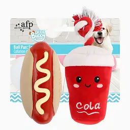 Іграшка для собак AFP Little Buddy Хот-дог з колою 18 см Червоний