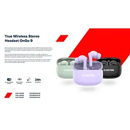 Навушники Canyon TWS OnGo 9 Purple (CNS-TWS9P) - мініатюра 10