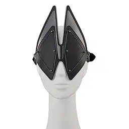 Маска на очі LOCKINK Vixen Blindfold, чорна, натуральна шкіра, регульований обсяг - мініатюра 3