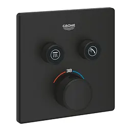 Термостат прихованого монтажу з 2 кнопками управління Grohe Grohtherm SmartControl 102166KF00, Чорний матовий