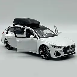 Колекційна металева модель автомобіля АвтоЕксперт Audi RS6 з додатковим багажником на дах, інерцією, світлом та звуком 1:32 - мініатюра 2