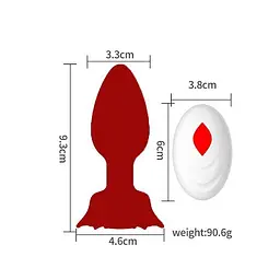 Силіконова анальна пробка Rose 10 см Бордовий K0925-2 - мініатюра 2