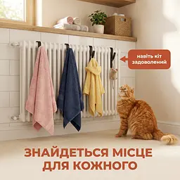 Гачок для рушника на радіатор чорний — навісний тримач з АБС-пластику - мініатюра 5