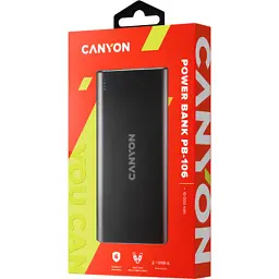 Батарея універсальна Canyon PB-106 10000mAh Input 5V/2A, Output 5V/2.1A(Max) (CNE-CPB1006B) - мініатюра 5