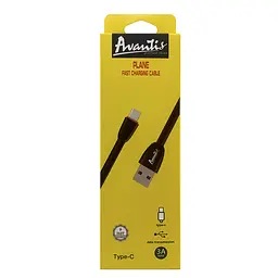 Кабель Avantis AC-25t Plane USB – Type-C- чорний - мініатюра 2