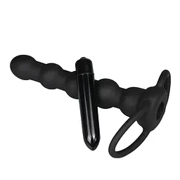 Насадка для подвійного проникнення - Anal Indulgence Collection Vibrating Rock Balled Double Prober - мініатюра 6