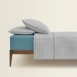 Комплект постільної білизни Cosas полуторний з простирадлом на резинці GREY GEOMETRY CS3 160 x 220 см (CellAshgrey_El-68Sky_160) - мініатюра 2