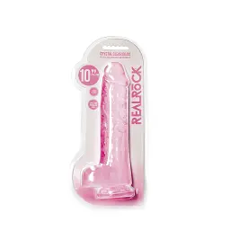 Фалоімітатор RealRock Realistic Dildo with Balls 10", 28 см (рожевий) - мініатюра 6