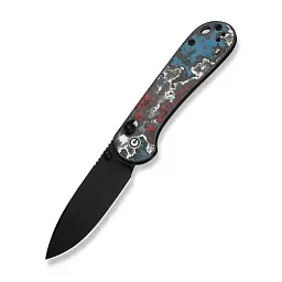 Ніж складаний Civivi Elementum Crossbar Lock CPM S35VN Nebula FatCarbon 7,51 см чорний/червоний/синій/білий