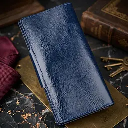 Гаманець унісекс зі шкіри алькор на кнопках SHVIGEL 16170 синій - мініатюра 4