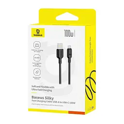Дата кабель Baseus Silky Series OS Fast Charging USB to Type-C 100W (2m) (P10377703) Cluster Black - мініатюра 5