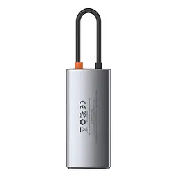 USB-хаб Baseus Metal Gleam Series 4-in-1 Multifunctional Type-C HUB Docking Station Gray(Type-C to HDMI*1+USB3.0*1+USB2.0*1+PD*1) (CAHUB-CY0G) - мініатюра 4