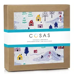 Муслінова пелюшка Cosas Snowman 110х150 см блакитна (MuslinDiapers_Snowman_110x150) - мініатюра 2