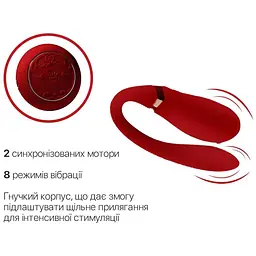 Смарт-вібратор для пар Zalo Fanfan set Bright Red пульт дистанційного керування - мініатюра 5